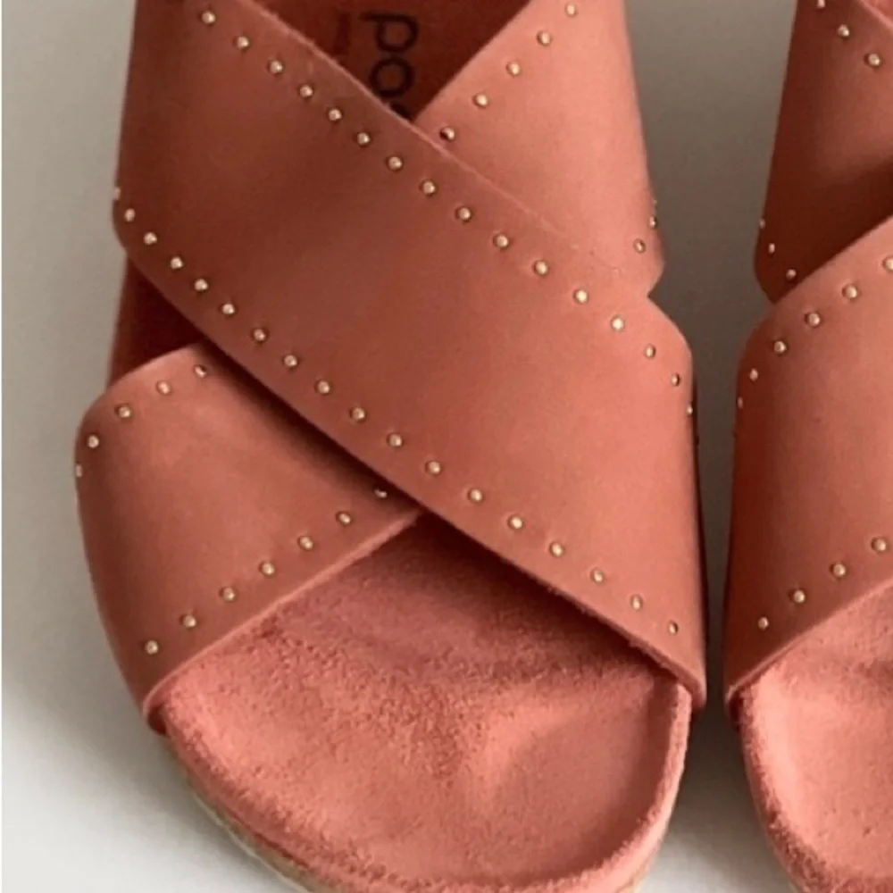 Papillio by Birkenstock Coral Leather Samira Wedge Slingback Sandals 11